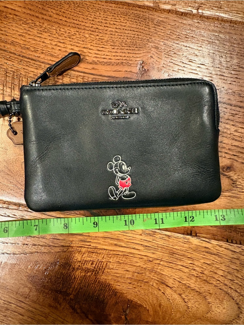 Coach Black Leather Mickey Wristlet -